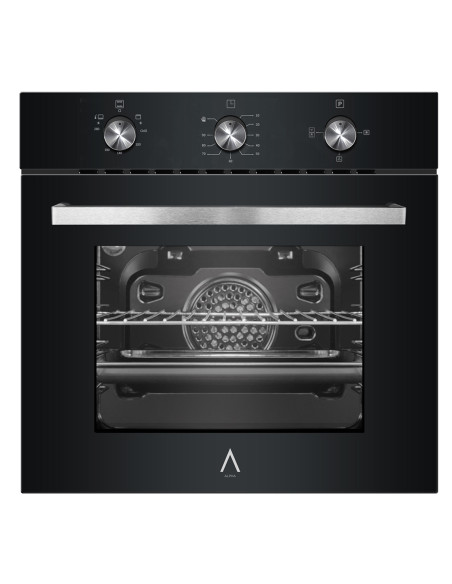 ALPHA Horno de Gas NEPTUNO ELITE GAS Cristal Negro. Ventilador y Temporizador en Horno. **Alta Gama**