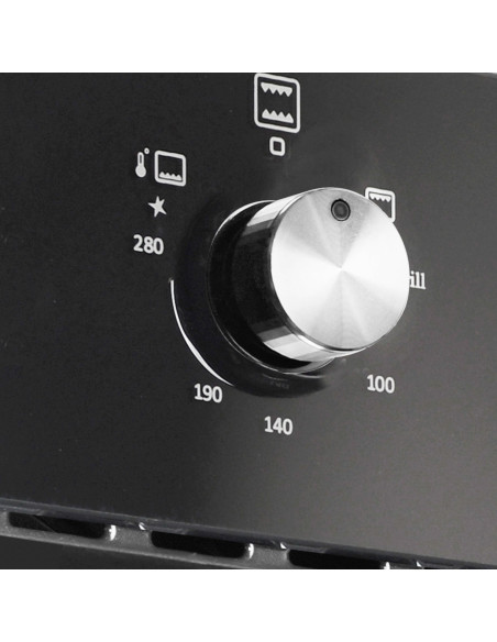 ALPHA Horno de Gas NEPTUNO ELITE GAS Cristal Negro. Ventilador y Temporizador en Horno. **Alta Gama**