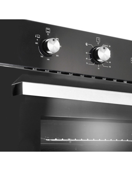 ALPHA Horno de Gas NEPTUNO ELITE GAS Cristal Negro. Ventilador y Temporizador en Horno. **Alta Gama**