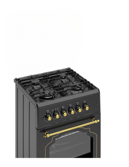 ALPHA  Cocina de Gas VULCANO GOLD-60 Rustica Oro. Encendido automático, Wok, Ventilador y Temporizador. *Alta Gama*