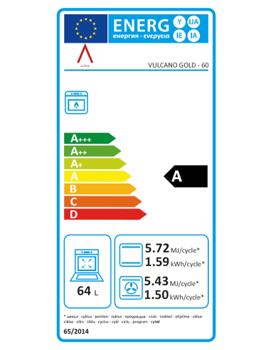 ALPHA  Cocina de Gas VULCANO GOLD-60 Rustica...