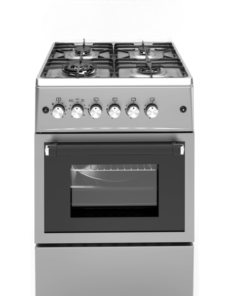 ALPHA Cocina de Gas VULCANO LUX-60 Inox. Encendido automático, Wok, Ventilador y Temporizador. *Alta Gama*