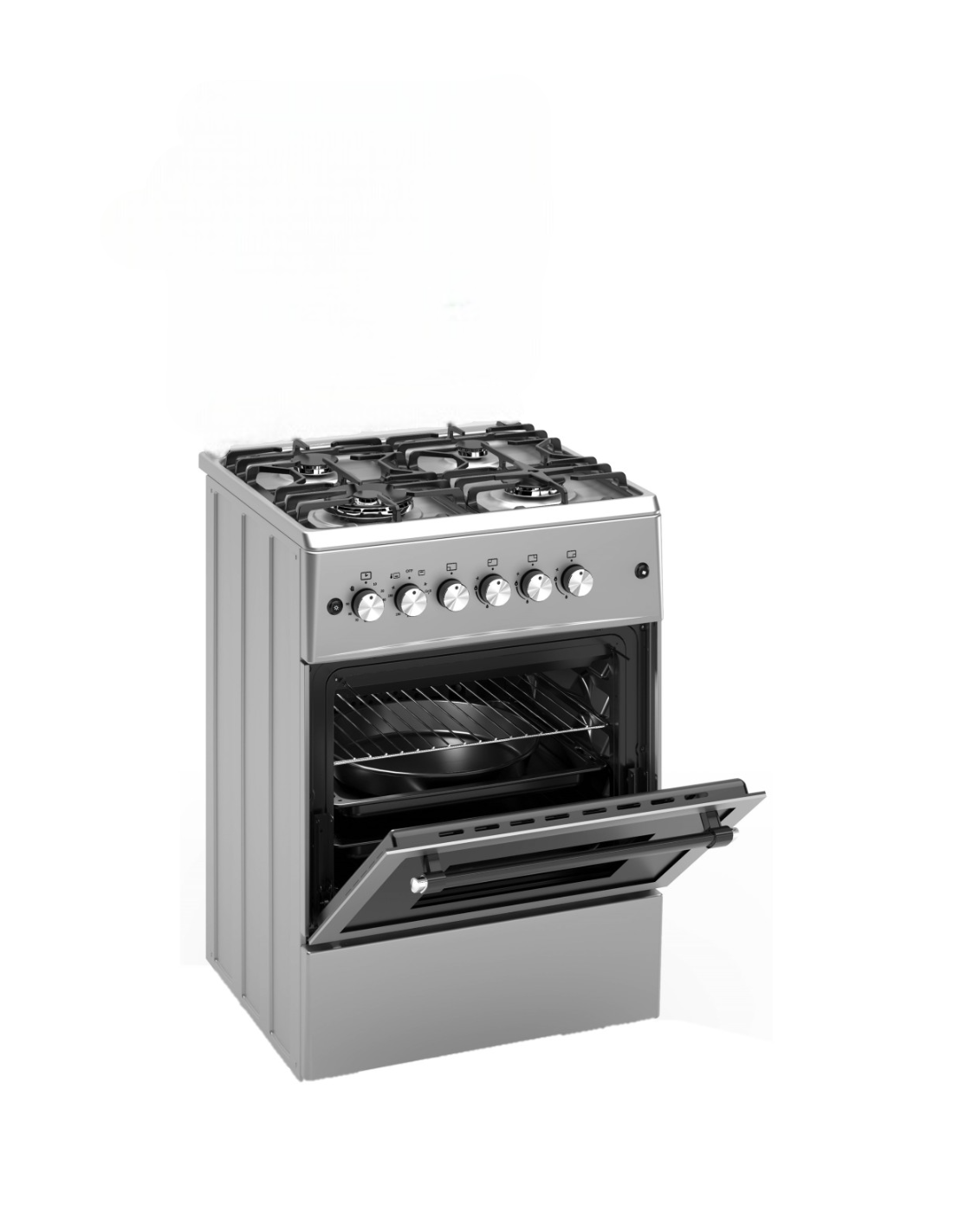 ALPHA Cocina De Gas VULCANO LUX-60 Inox. Encendido Automático, Wok, Ventilador Y Temporizador. *Alta Gama