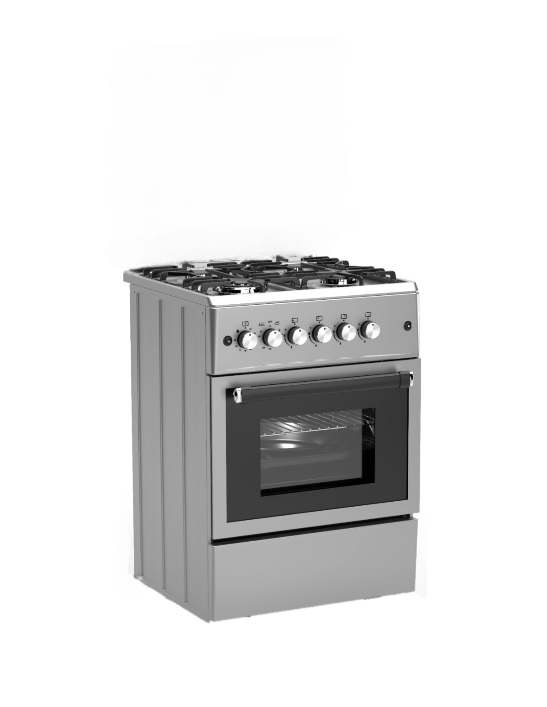 ALPHA Cocina De Gas VULCANO LUX-60 Inox. Encendido Automático, Wok, Ventilador Y Temporizador. *Alta Gama