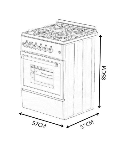 ALPHA Cocina de Gas VULCANO LUX-60 Inox....