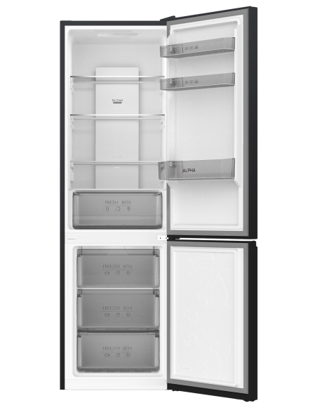 ALPHA Frigorífico Combi Pegasus Elite-185, 185X60cm, Negro Brillo, No Frost, Inverter, *Alta Gama*