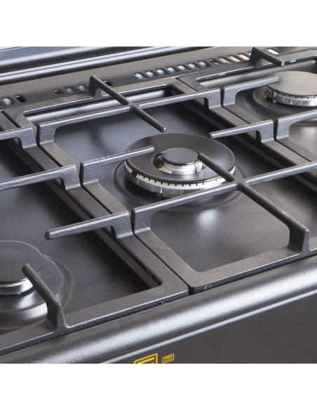 ALPHA Cocina de Gas VULCANO GOLD-90 Rustica Oro. Encendido automático, Rustidor, Wok, Ventilador y Temporizador. *Alta Gama*