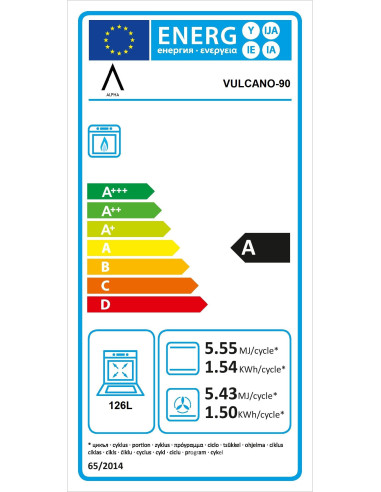 ALPHA Cocina de Gas VULCANO LUX-90 Inox,...