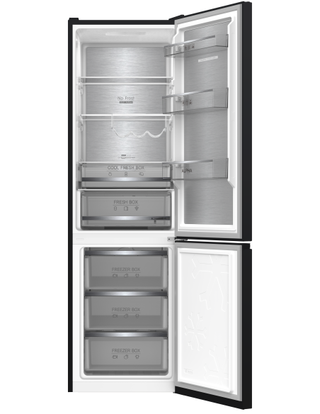 ALPHA Frigorífico Combi Pegasus Elite Pro-195, 195X60cm, Cristal Negro, No Frost, Zona 0, Inverter, *Alta Gama*