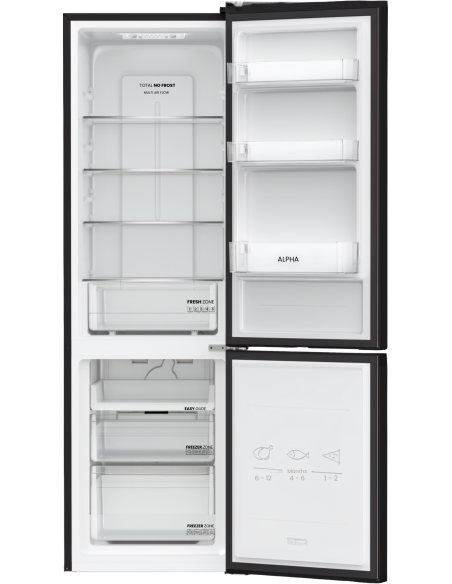 ALPHA Frigorífico Combi Pegasus Elite-180, 180X55cm, Negro, No Frost, Inverter, *Alta Gama*