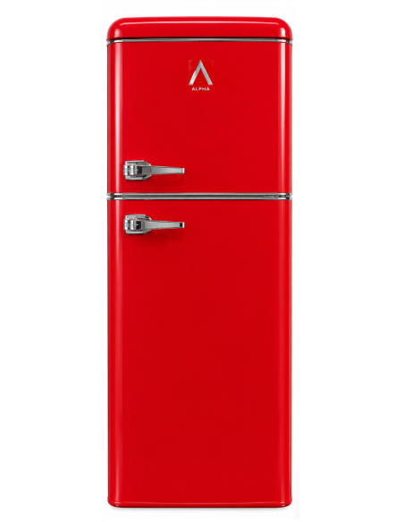 ALPHA Frigorífico Pegasus Retro Red, 133X46cm, Retro Rojo, Cíclico, *Alta Gama*