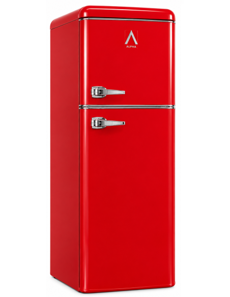 ALPHA Frigorífico Pegasus Retro Red, 133X46cm, Retro Rojo, Cíclico, *Alta Gama*