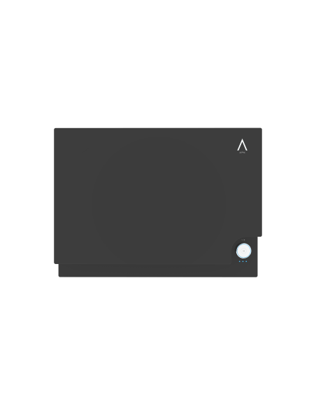 ALPHA Campana decorativa GEA ELITE Cristal Negro doble zona de Absorción  650 m3, Tira Led, Mando Iluminado **Alta Gama**