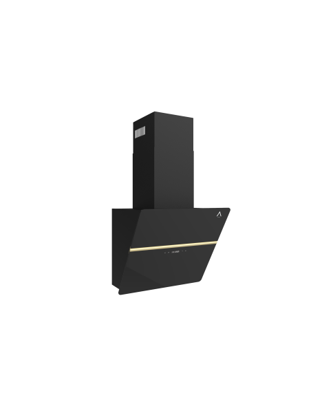 ALPHA Campana decorativa GEA ELITE PRO apertura Motorizada, Cristal Negro, 650 m3, Tira Led **Alta Gama**