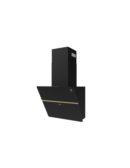 ALPHA Campana decorativa GEA ELITE PRO apertura Motorizada, Cristal Negro, 650 m3, Tira Led **Alta Gama**