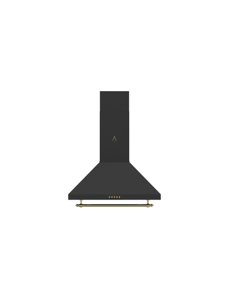 ALPHA Campana Decorativa Rústica Dorada GEA GOLD-60. Cristal Negro, 550 m3, Luz Led **Alta Gama**